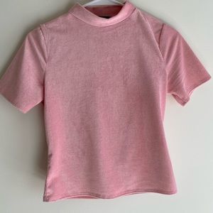 Forever 21 suede corduroy pink top